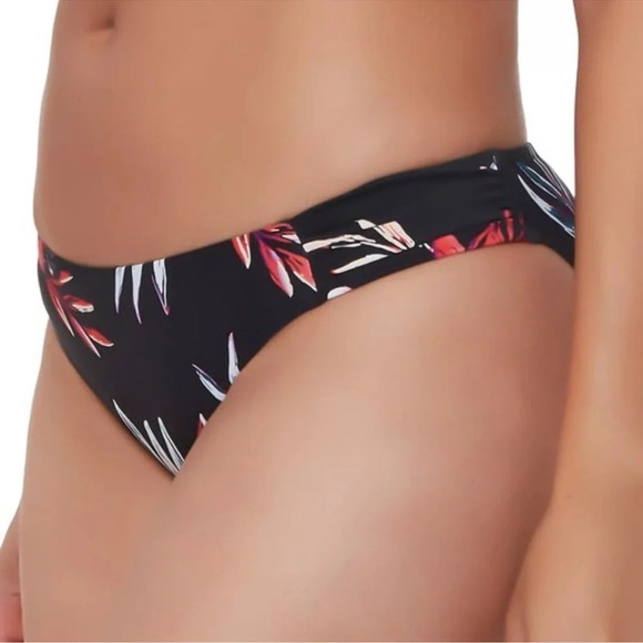Bar III Tropical Escape Floral Print Hipster Bikini Swim Bottoms‎ Black Size S - Picture 2 of 12
